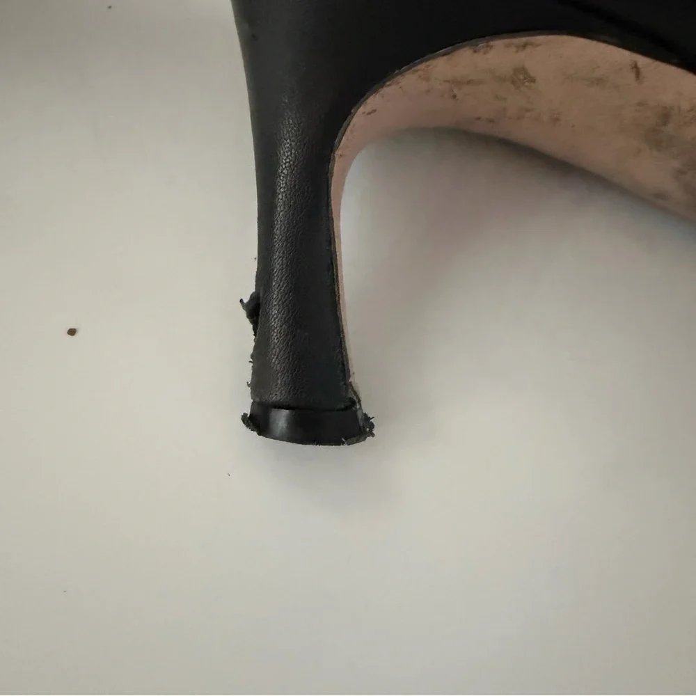 27 Edit Naturalizer Classic Black Leather Heels Pointed Toe Pumps Size 7